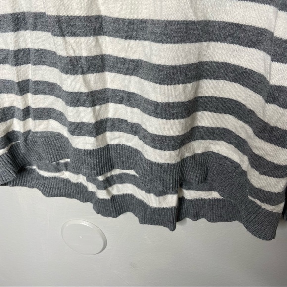 Banana Republic Gray Striped Elbow Patch Sweater Medium - Picture 3 of 10